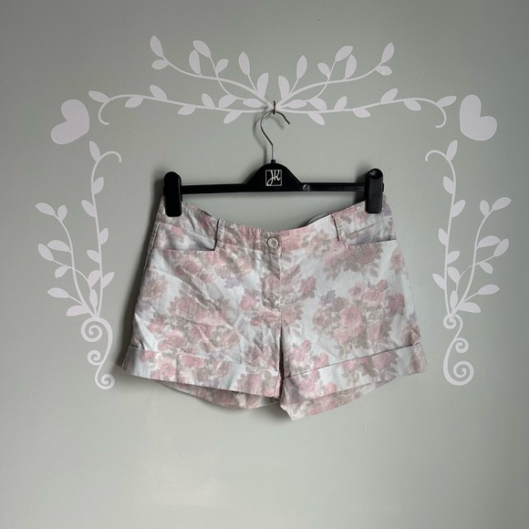 Blue & Pink Floral Print Colori Mini Shorts in size US 9 - Picture 1 of 6